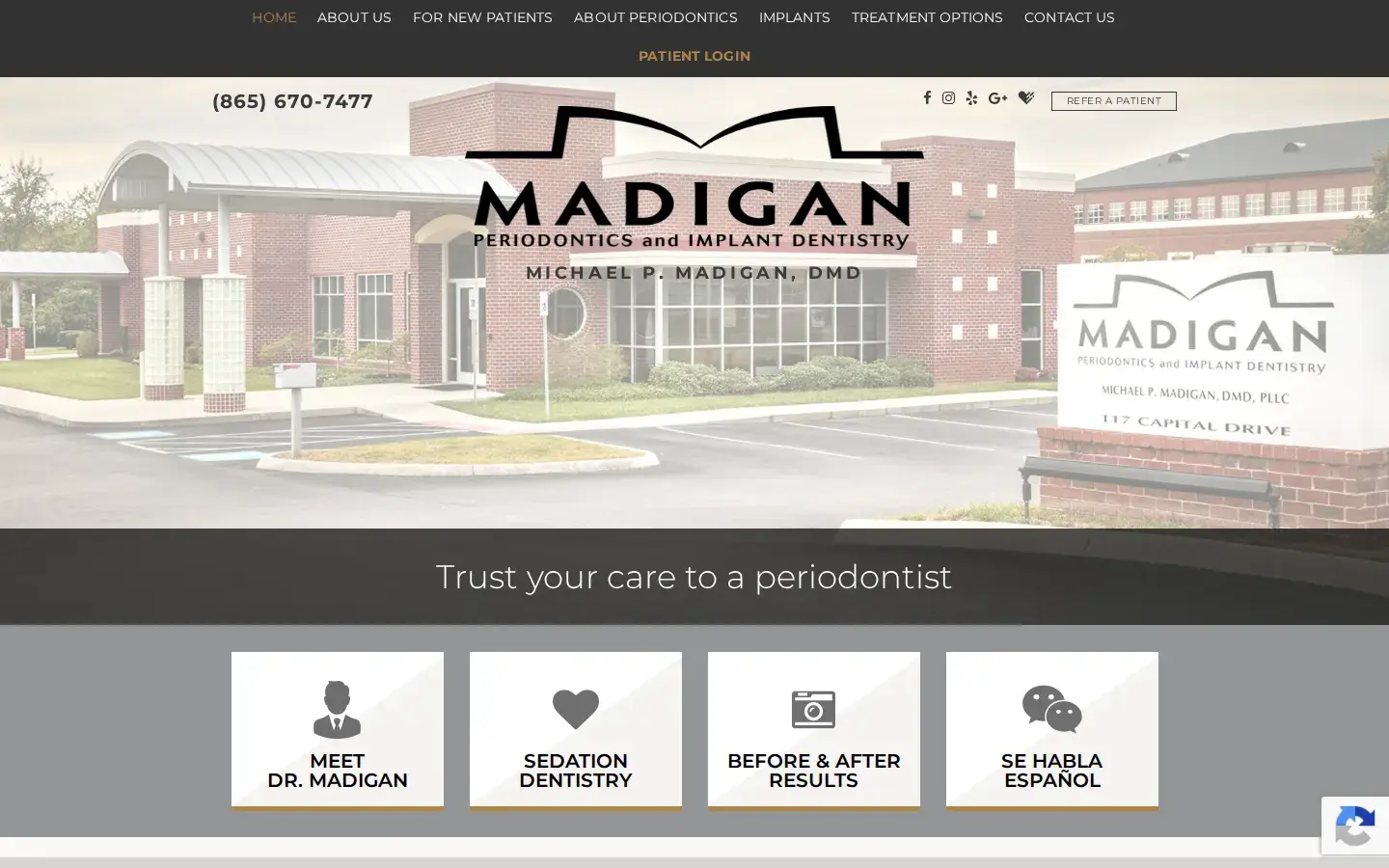 Homepage preview of Madigan Periodontics and Implant Dentistry