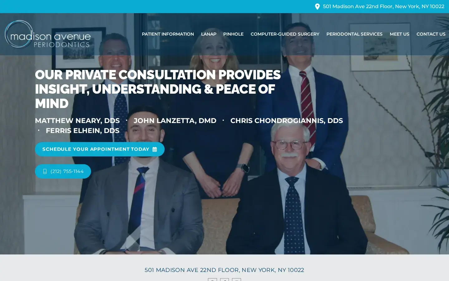 Homepage preview of Madison Avenue Periodontics