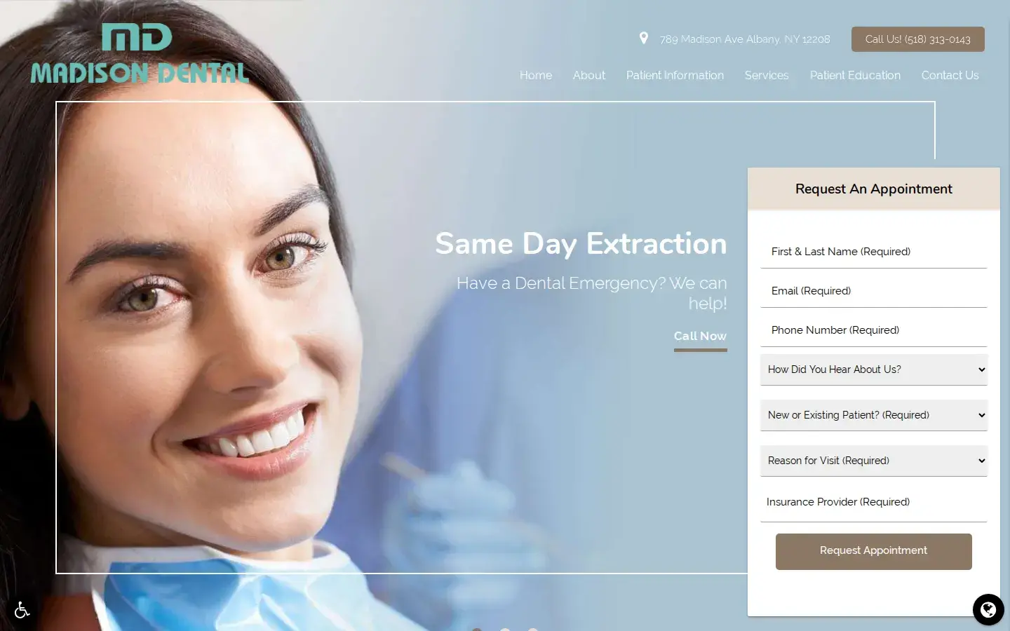Homepage preview of Madison Dental