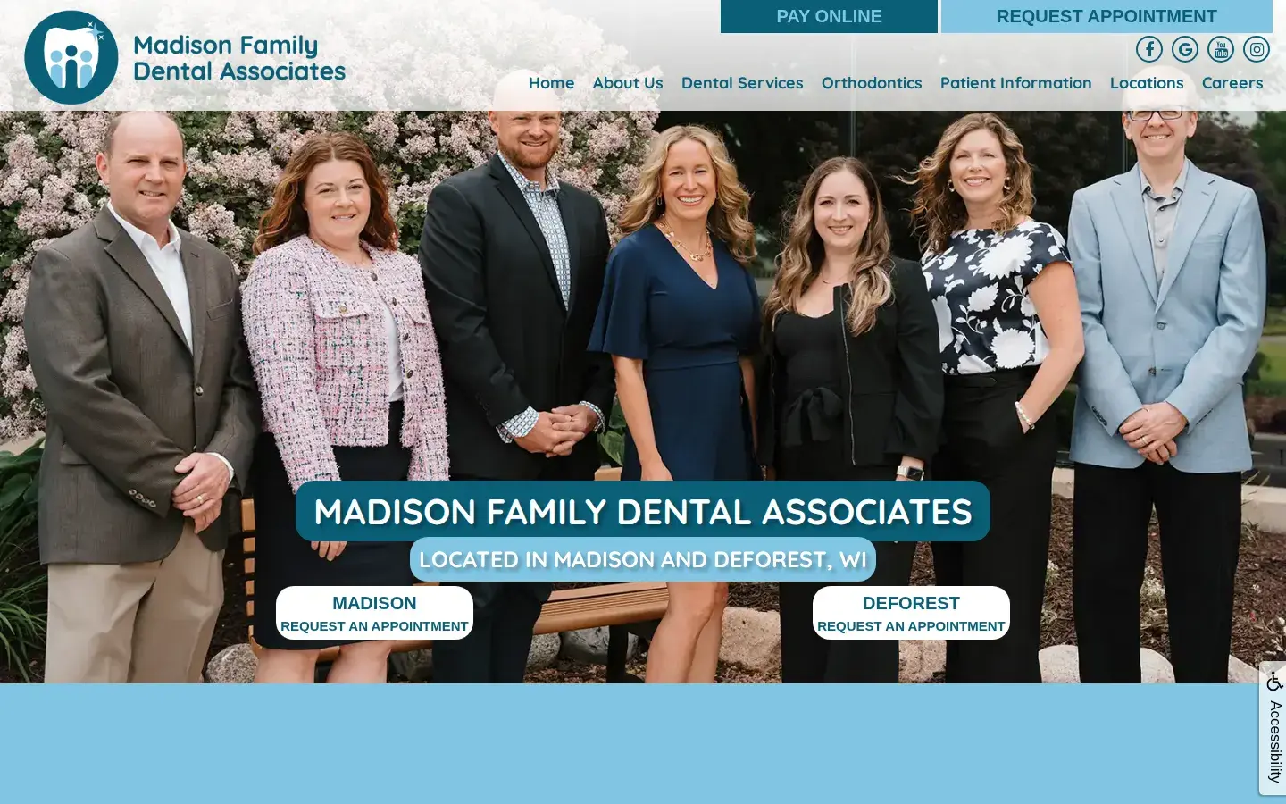 Homepage preview of Madison Family Dental