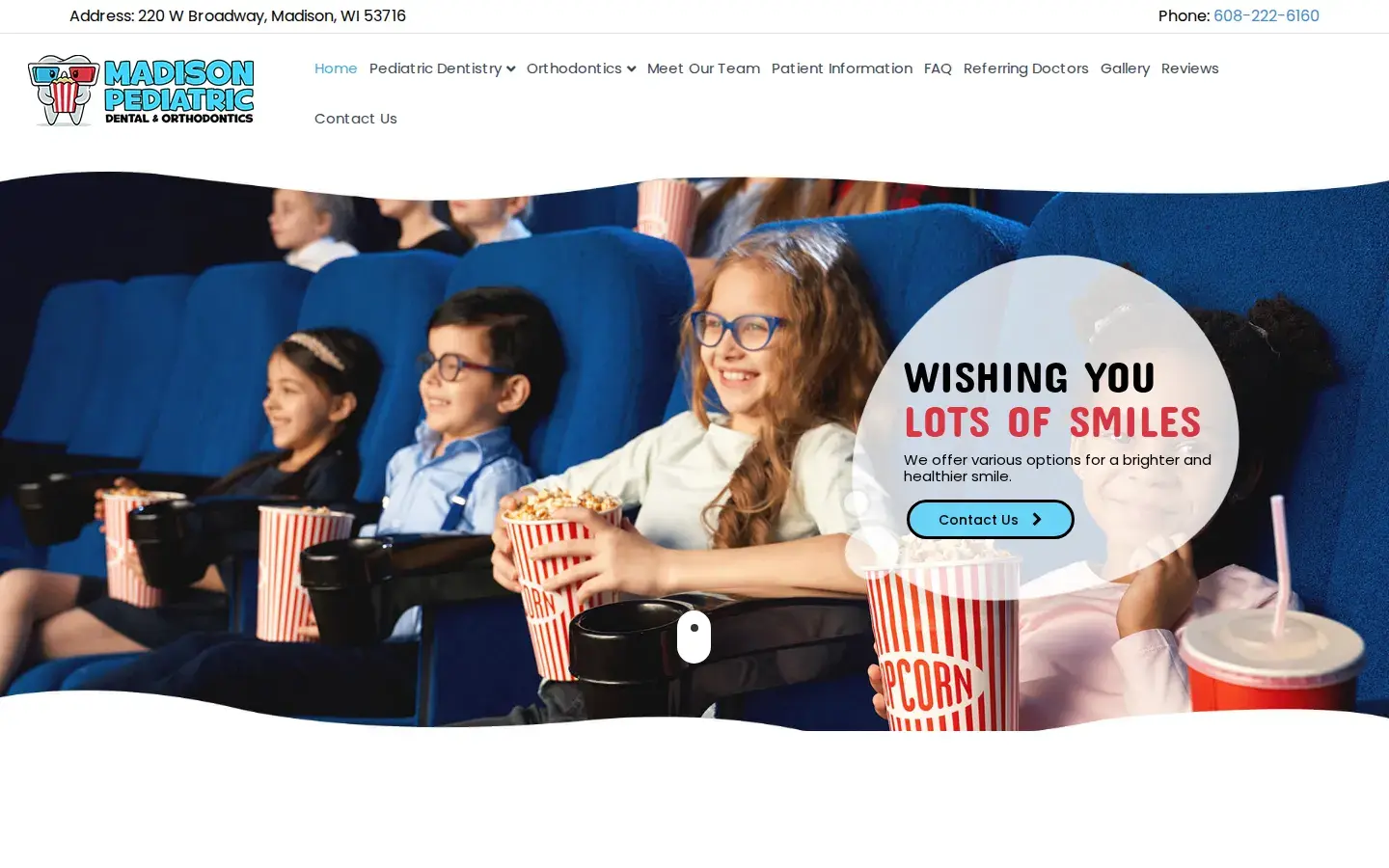 Homepage preview of Madison Pediatric Dental & Orthodontics