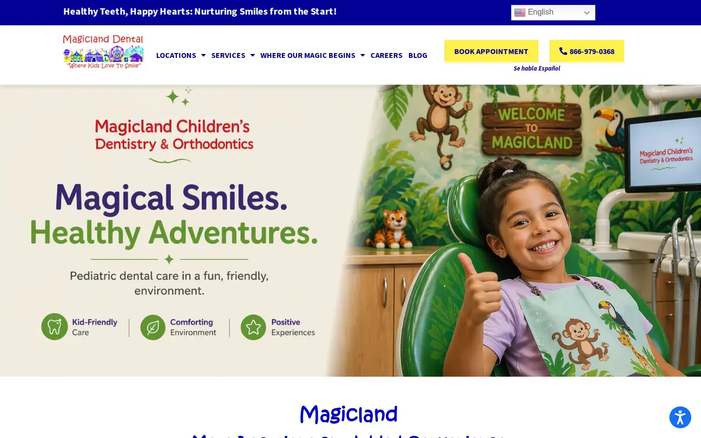 Homepage preview of Magicland Childrens Dental of Torrance