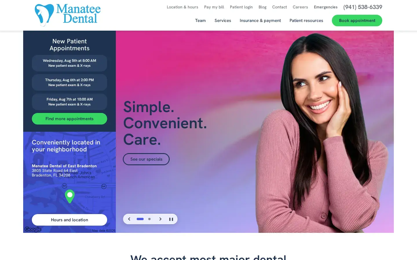Homepage preview of Manatee Dental of East Bradenton