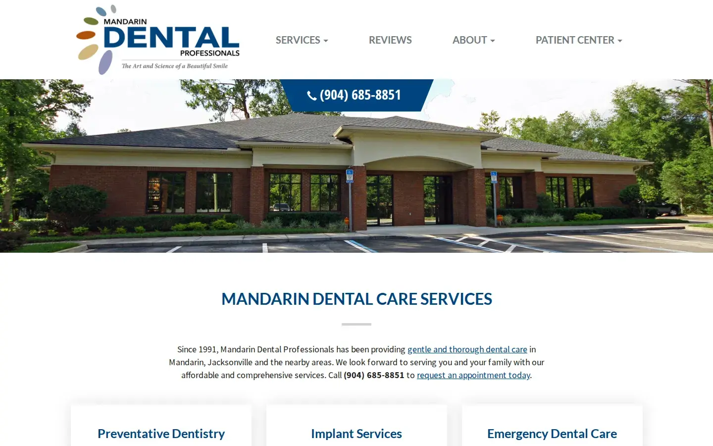 Homepage preview of Mandarin Dental Professionals