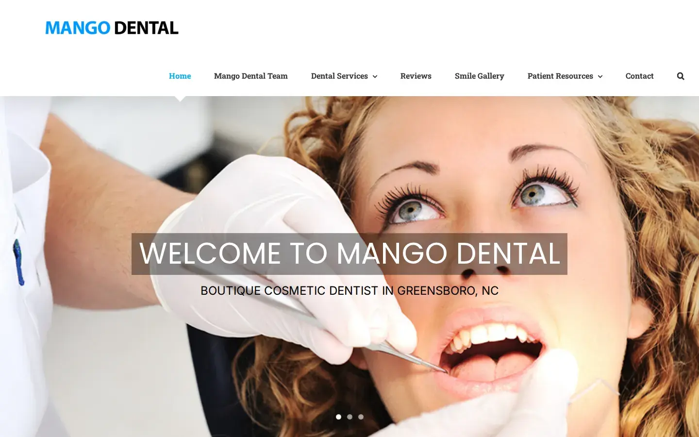 Homepage preview of Mango Dental