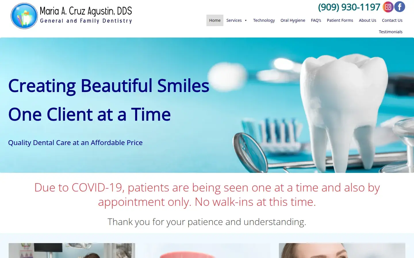 Homepage preview of Maria A. Cruz-Agustin DDS INC