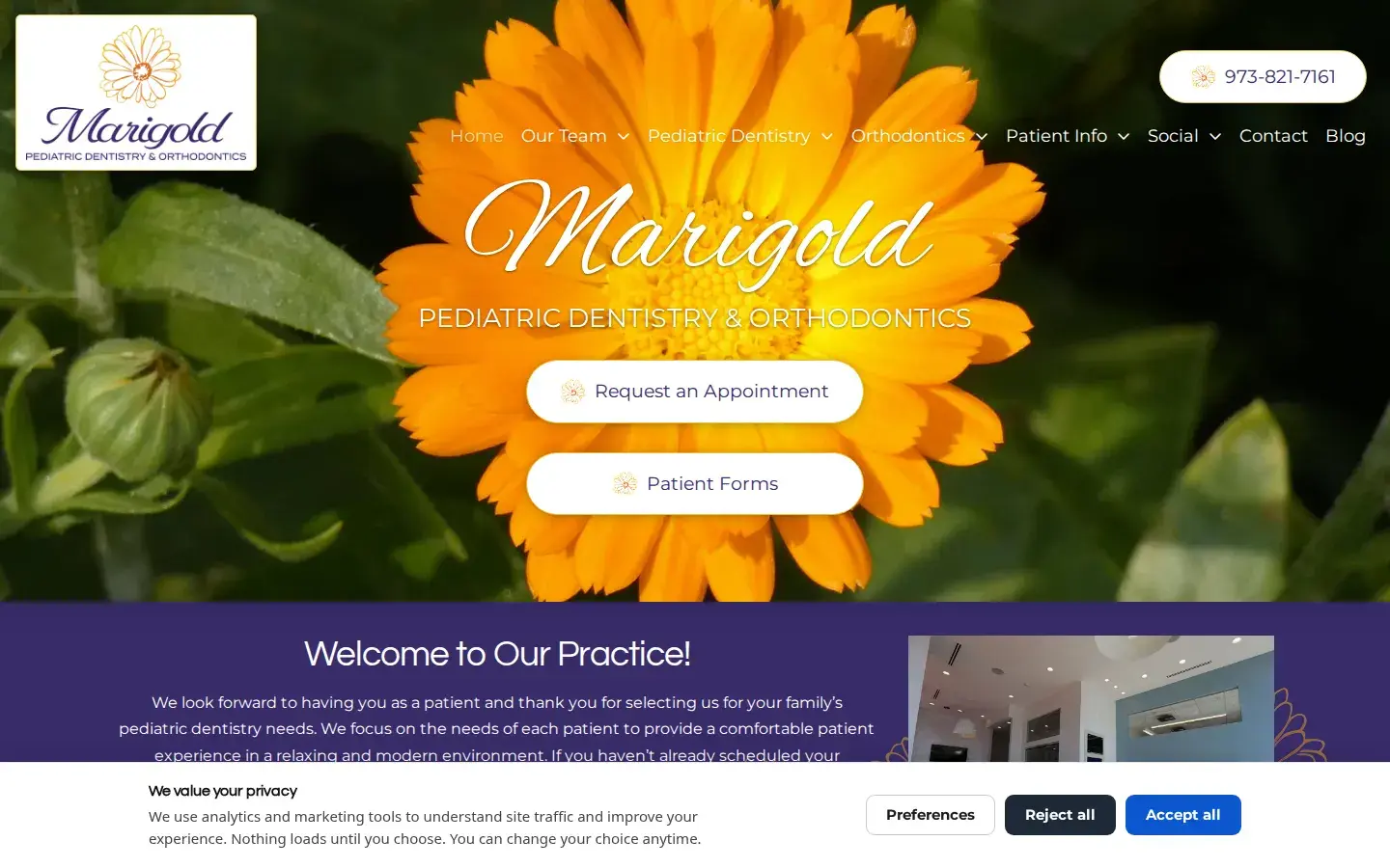 Homepage preview of Marigold Pediatric Dentistry & Orthodontics
