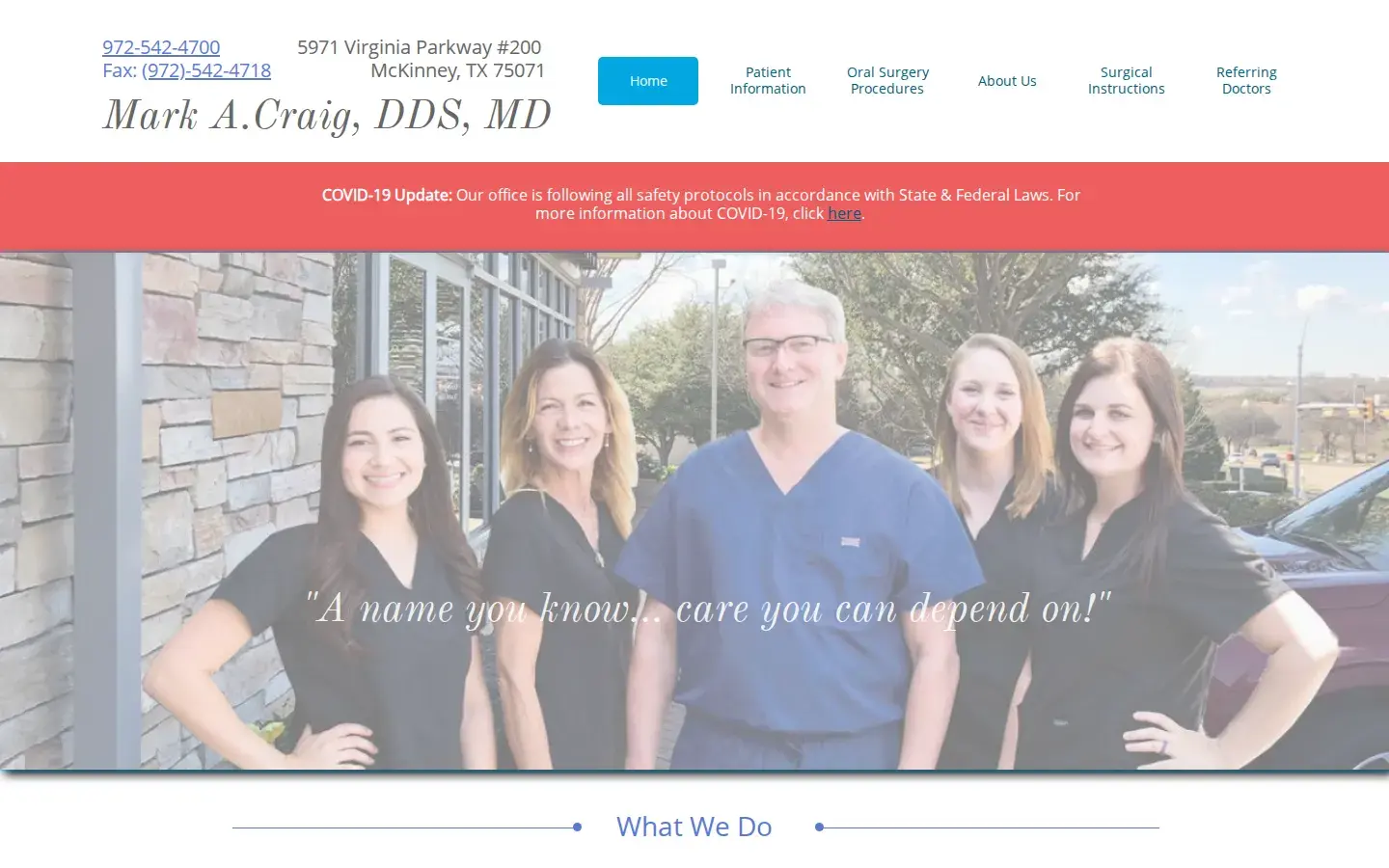 Homepage preview of Mark A. Craig, DDS, MD
