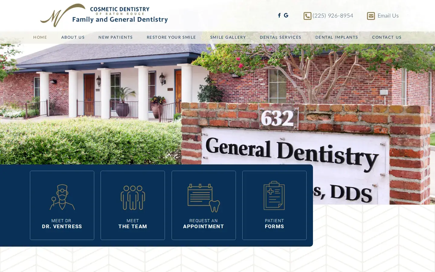 Homepage preview of Mark Ventress DDS Cosmetic Dentistry of Baton Rouge
