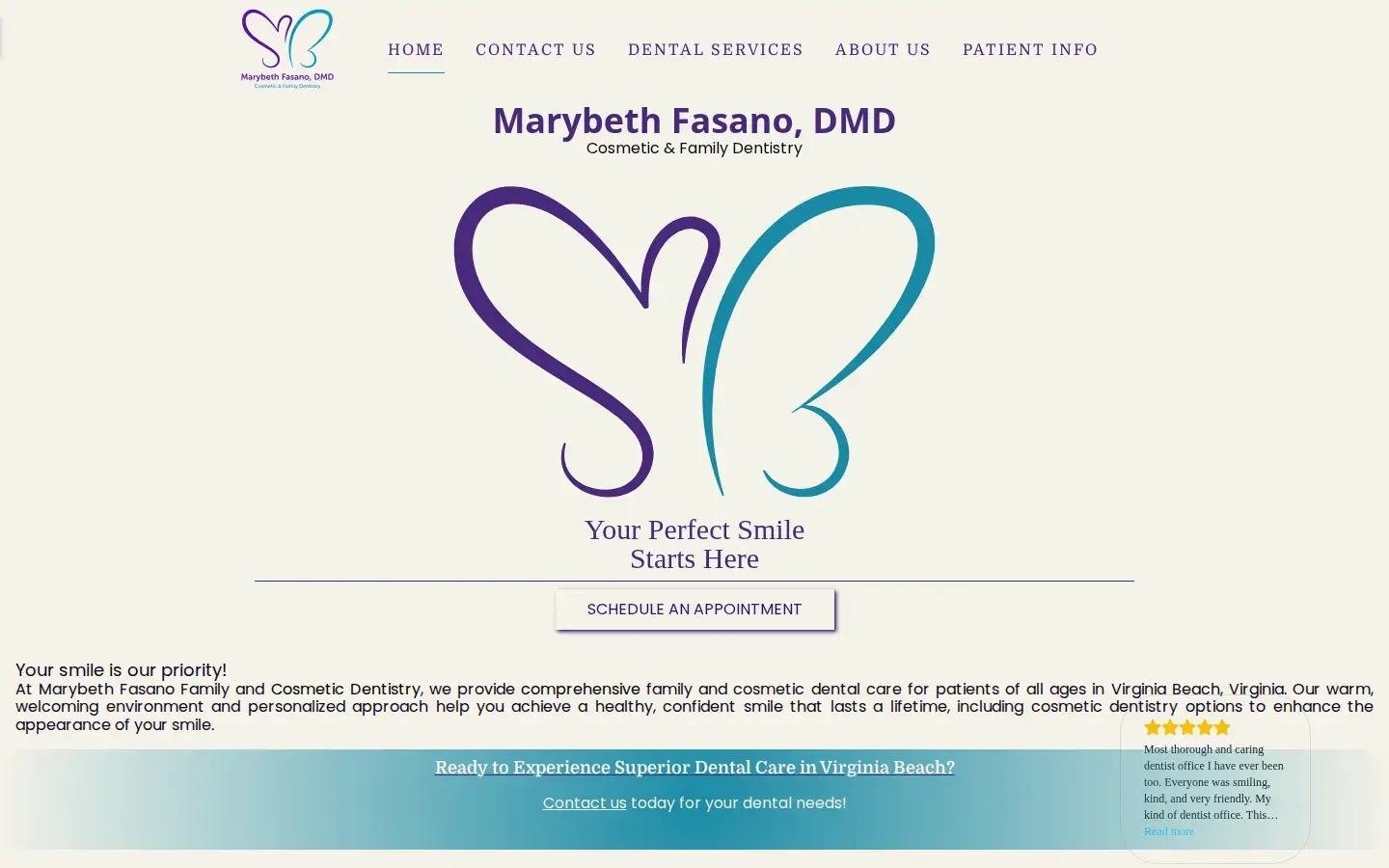 Homepage preview of Marybeth Fasano Family and Cosmetic Dentistry