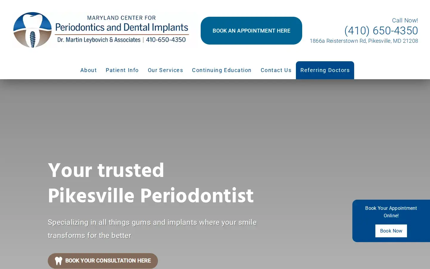 Homepage preview of Maryland Center for Periodontics and Dental Implants