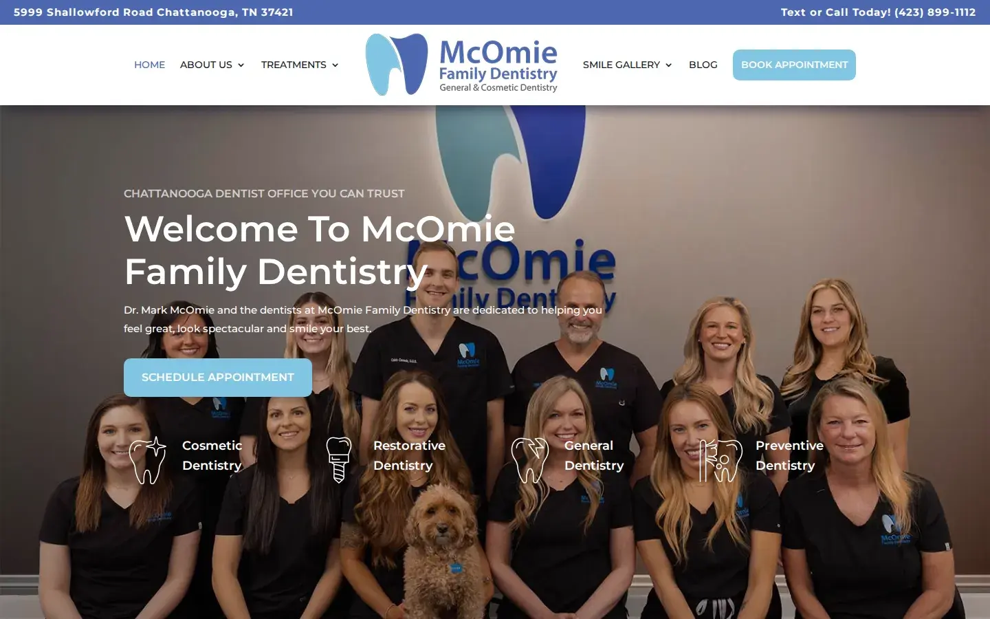 Homepage preview of McOmie Family Dentistry