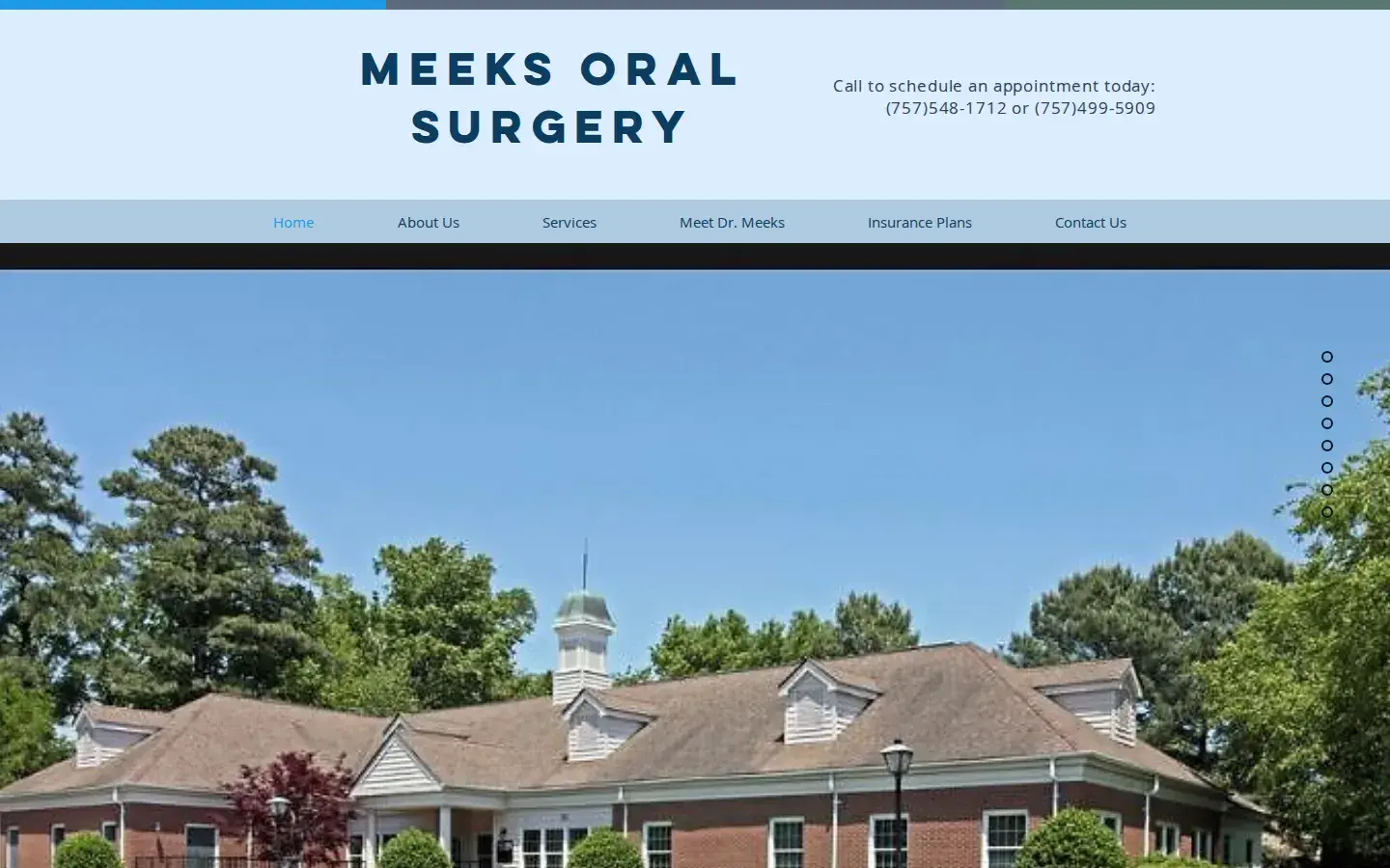 Homepage preview of Meeks Oral and Maxillofacial Surgery