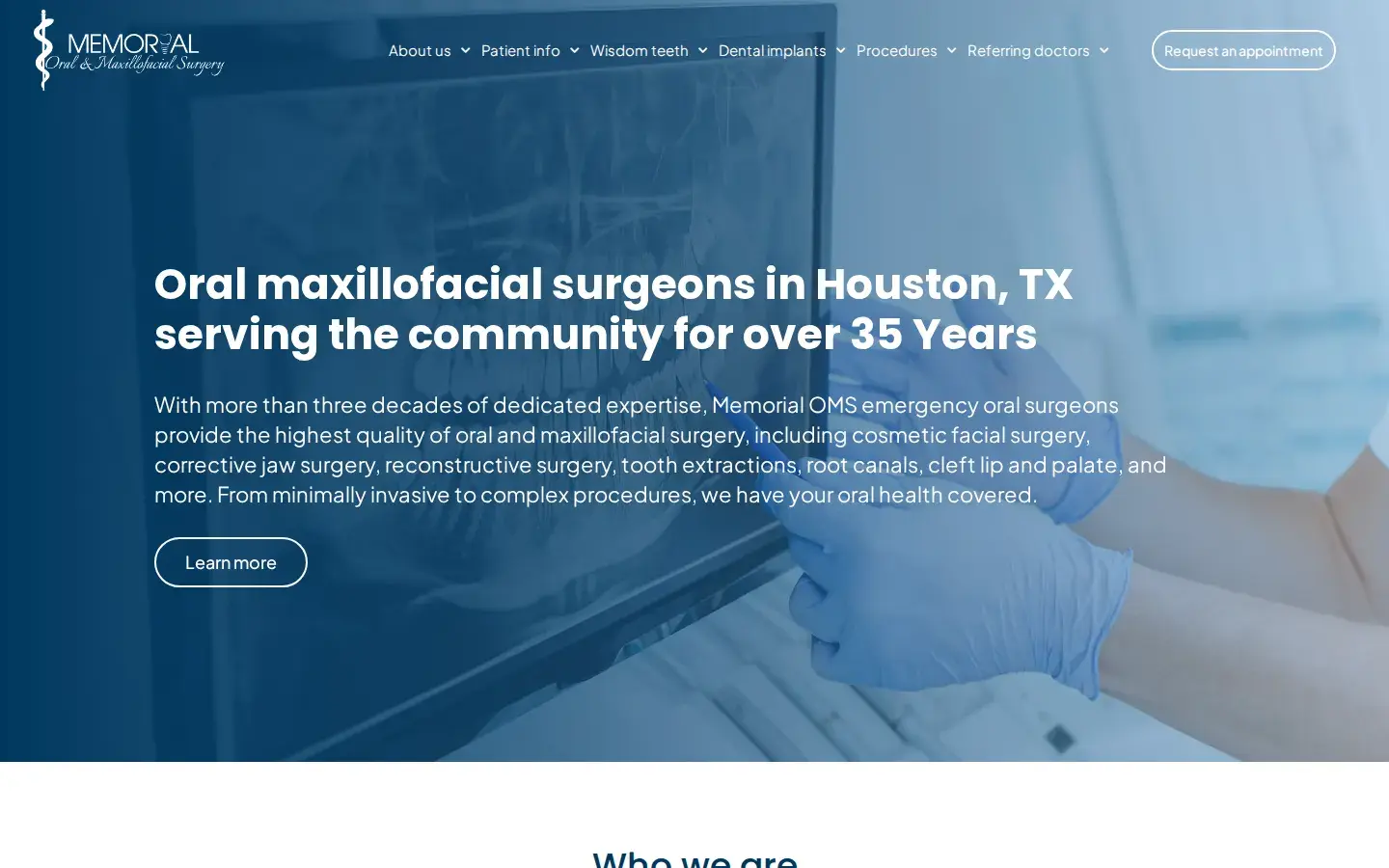 Homepage preview of Memorial Oral and Maxillofacial Surgery
