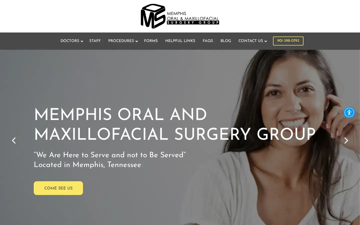 Homepage preview of Memphis Oral and Maxillofacial Surgery Group