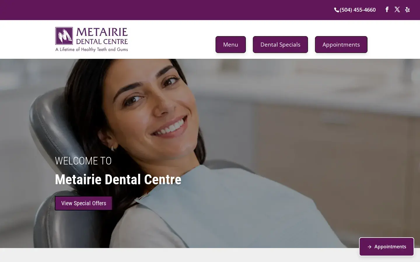 Homepage preview of Metairie Dental Centre