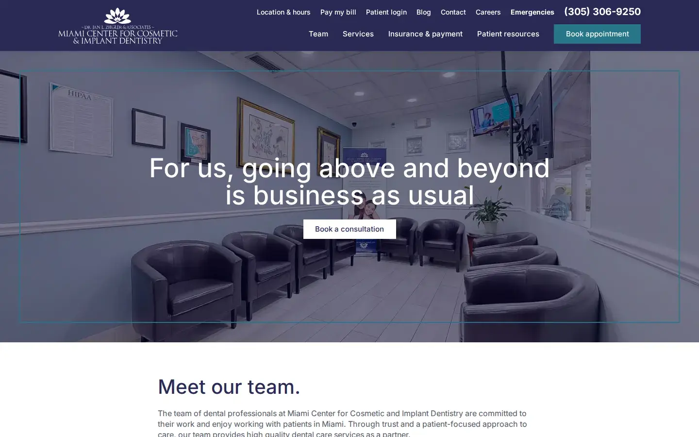Homepage preview of Miami Center for Cosmetic and Implant Dentistry