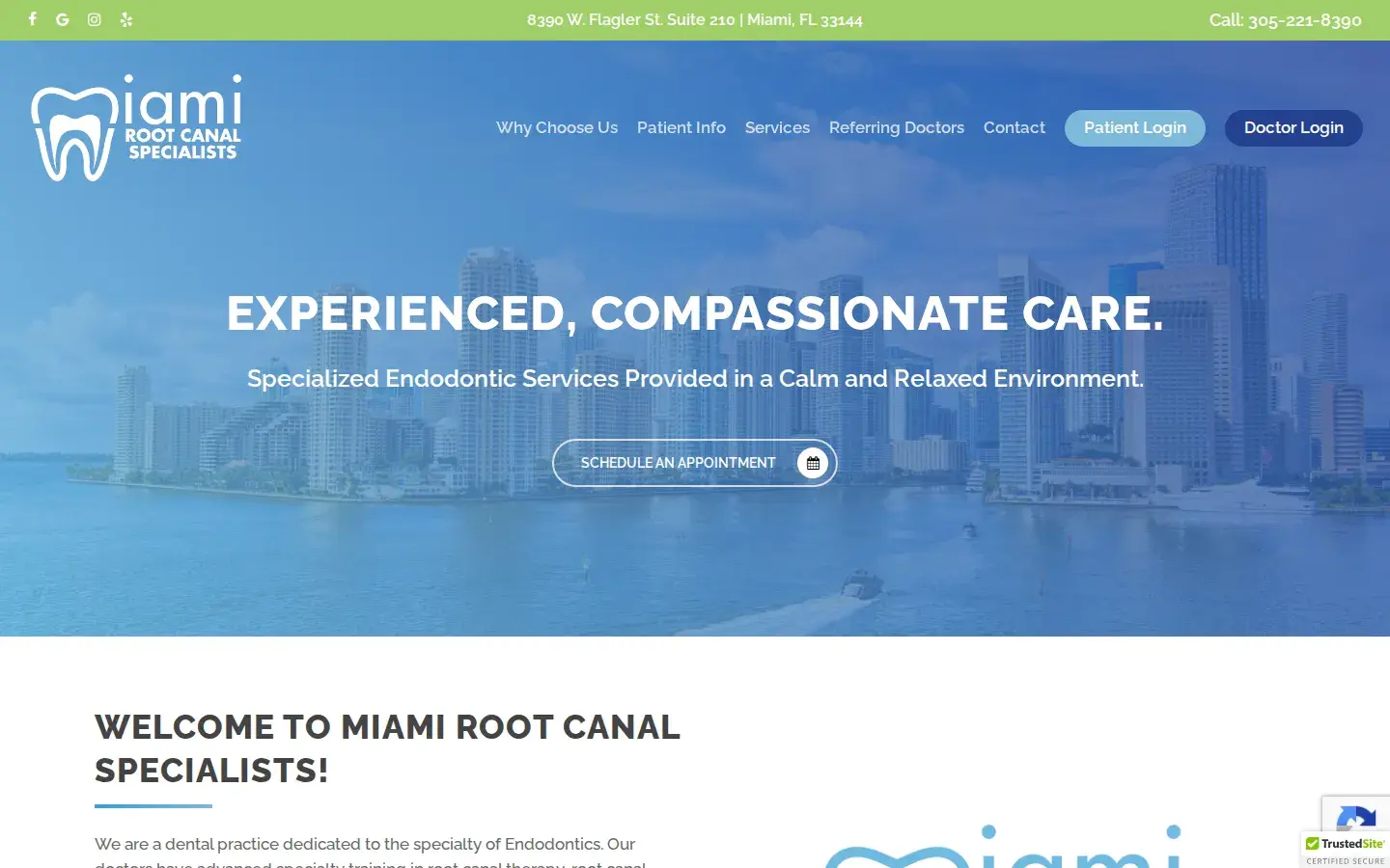Homepage preview of Miami Root Canal Specialists