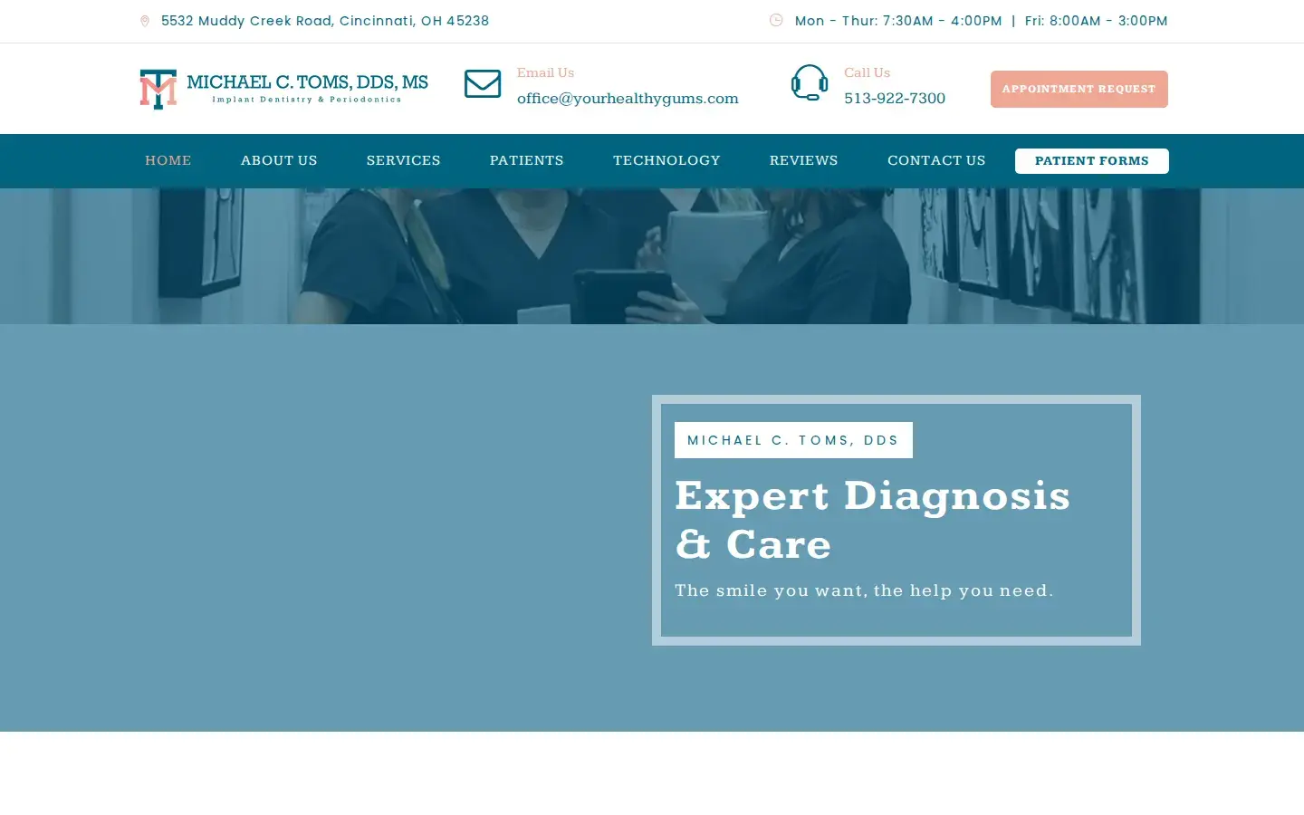 Homepage preview of Michael C. Toms D.D.S., M.S