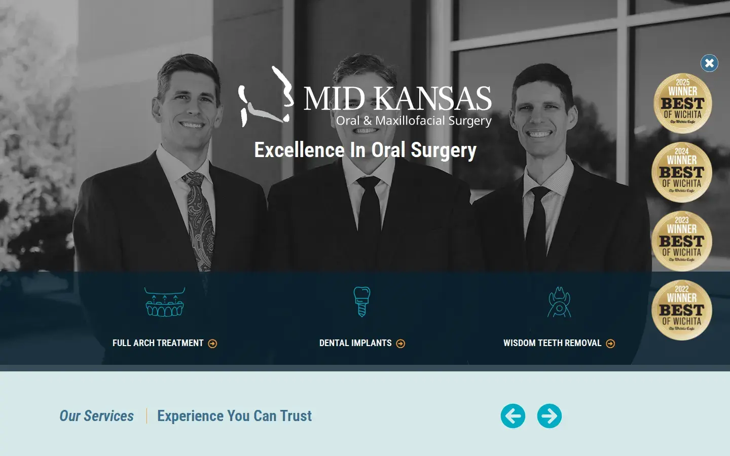 Homepage preview of Mid-Kansas Oral & Maxillofacial Surgery