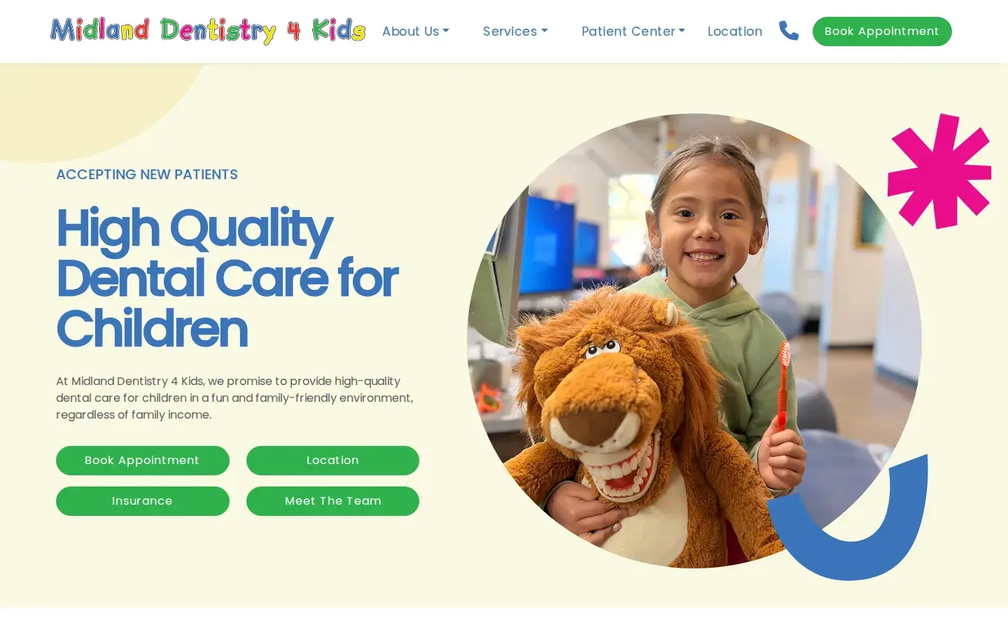 Homepage preview of Midland Dentistry 4 Kids