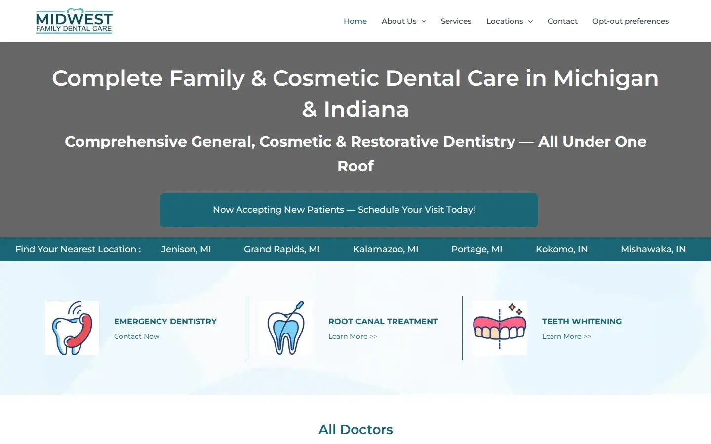 Homepage preview of Midwest Family Dental