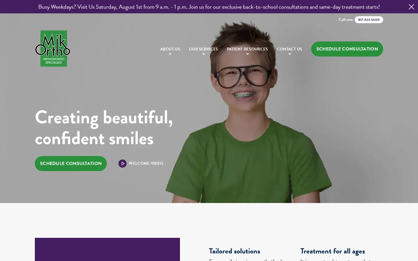 Homepage preview of Mikulencak Orthodontics