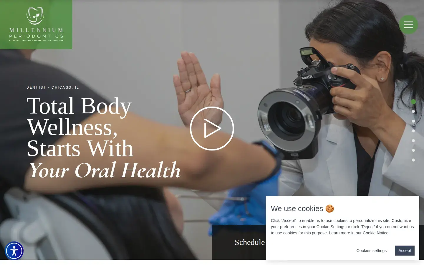 Homepage preview of Millennium Periodontics