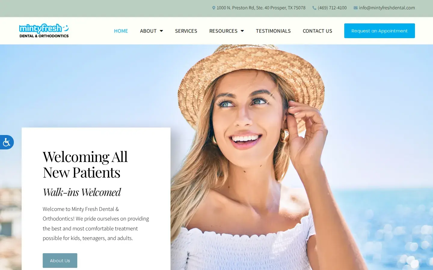 Homepage preview of MintyFresh Dental and Orthodontics