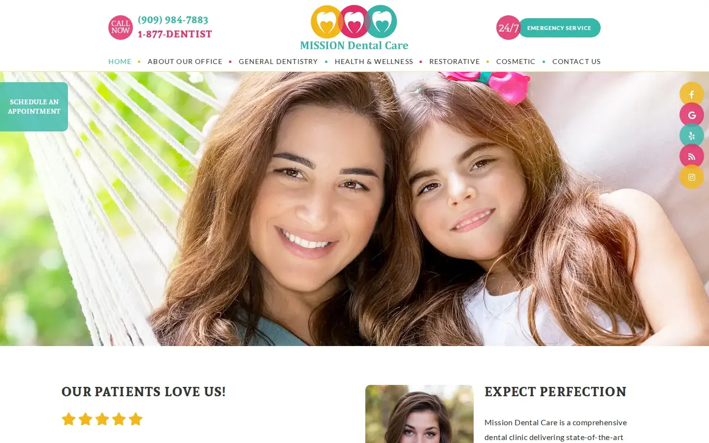 Homepage preview of Mission Dental Care