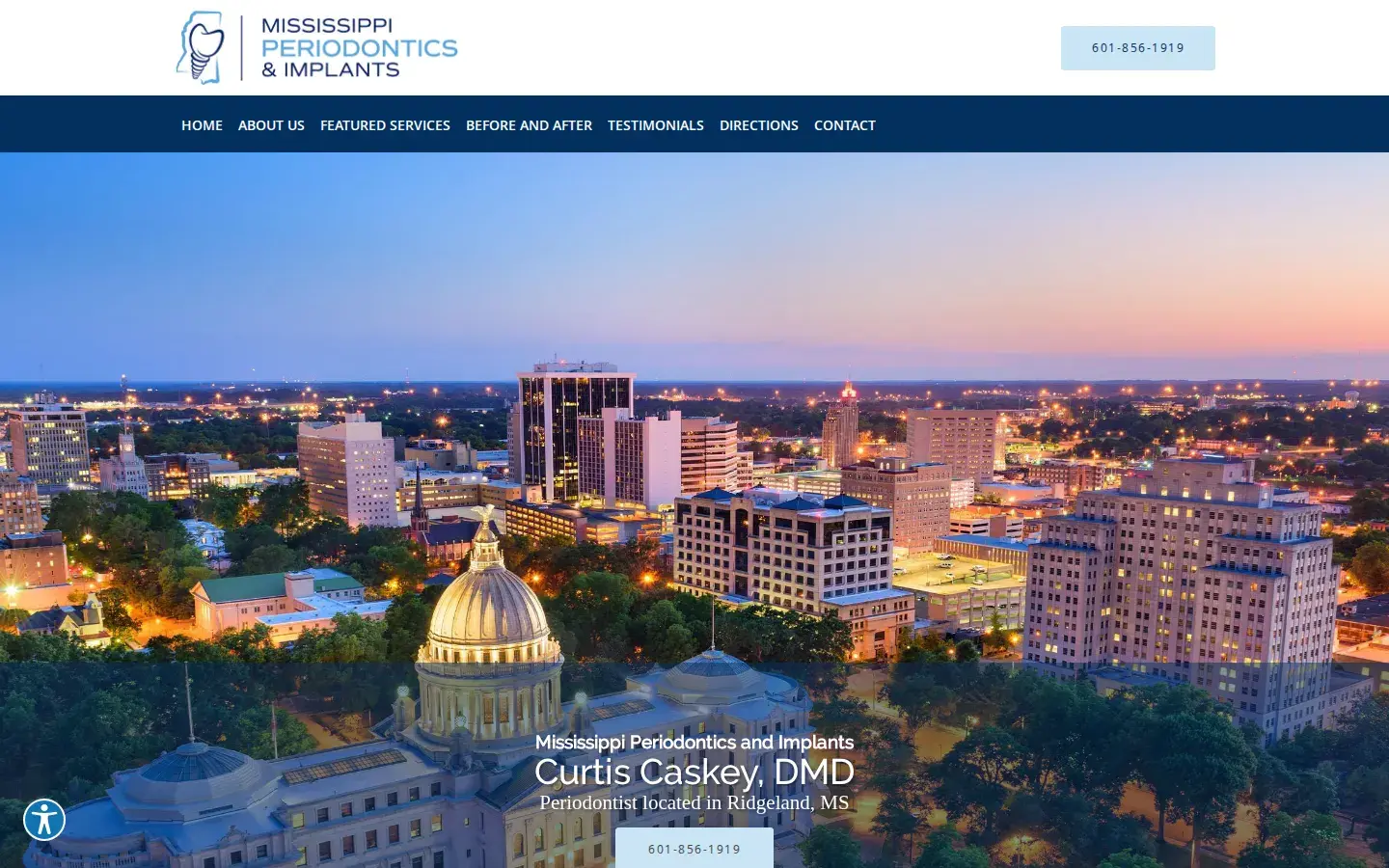 Homepage preview of Mississippi Periodontics and Implants: Curtis...