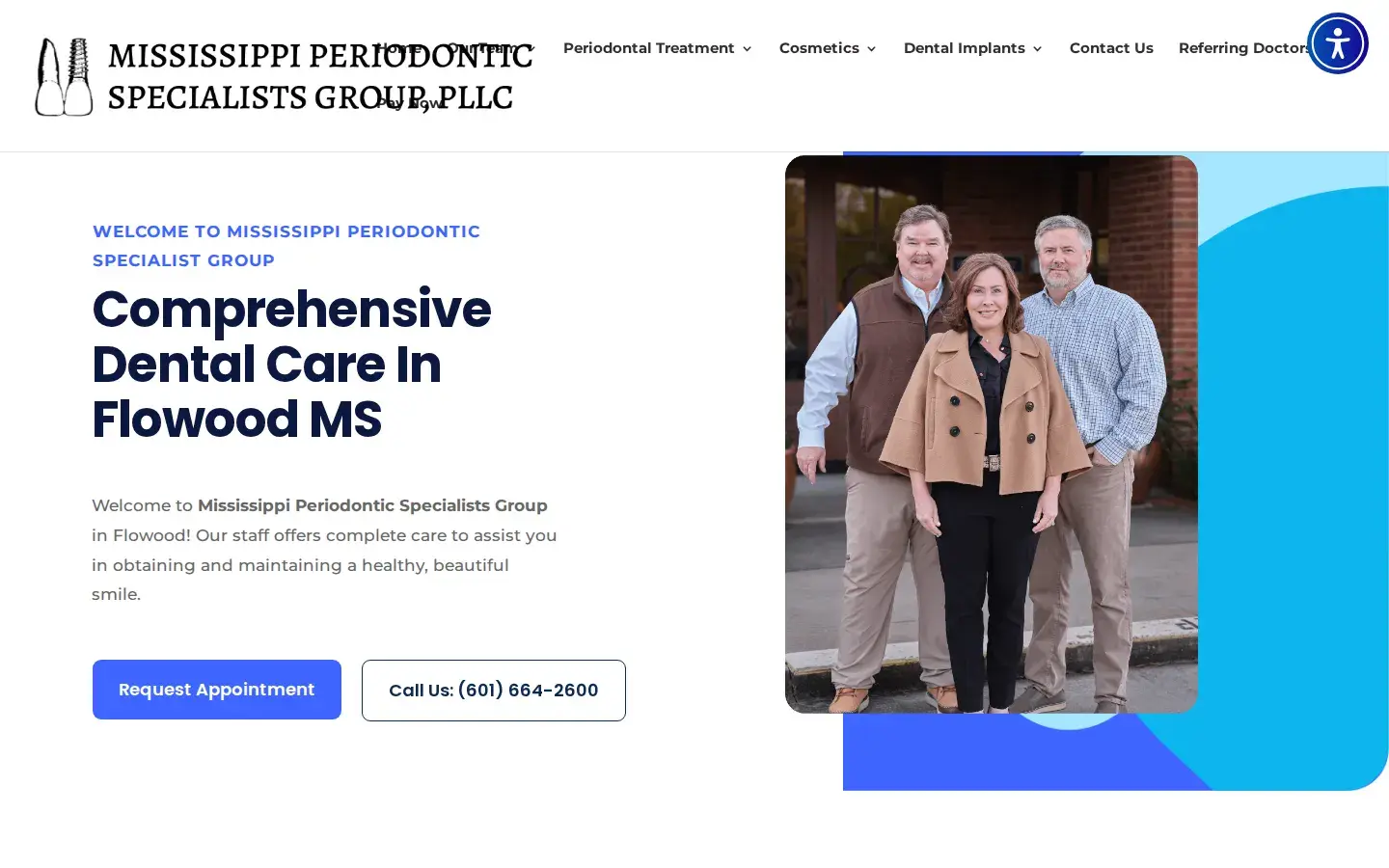 Homepage preview of Mississippi Periodontics Specialists Group, PLLC