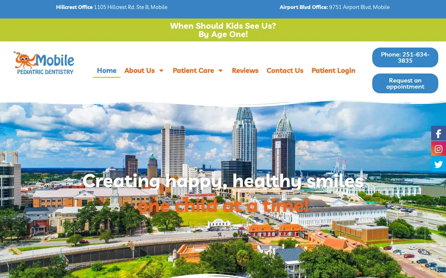 Homepage preview of Mobile Pediatric Dentistry