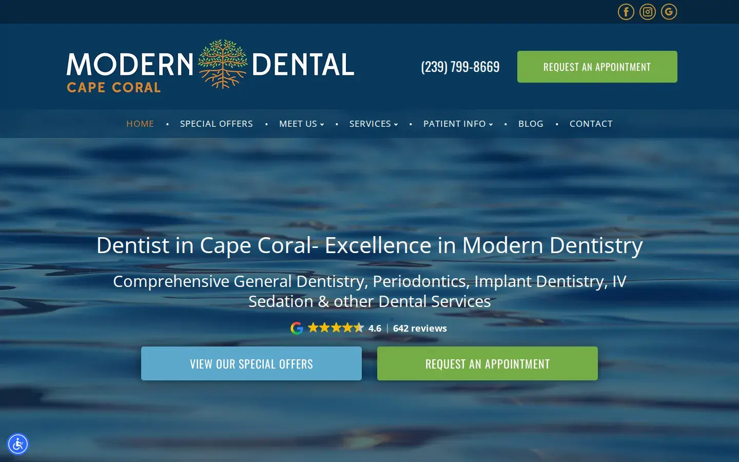 Homepage preview of Modern Dental Cape Coral