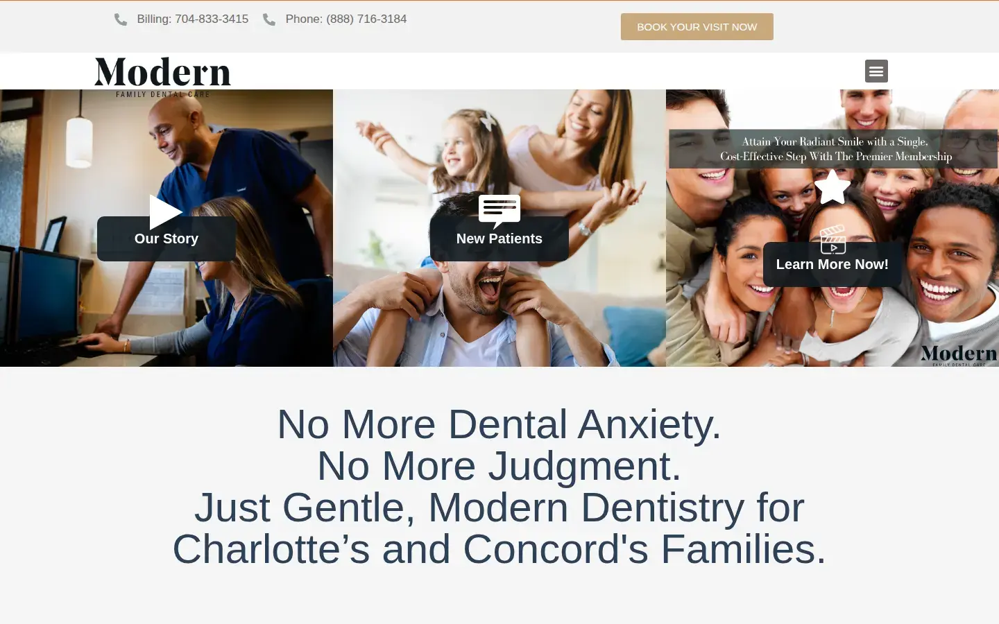 Homepage preview of Modern Family Dental Care