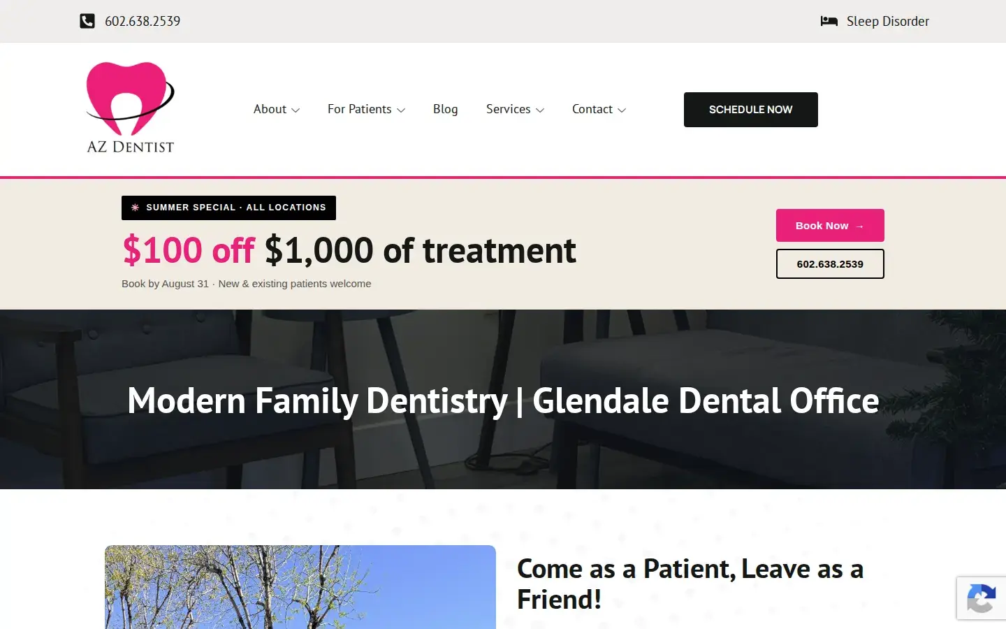 Homepage preview of Modern Family Dentistry
