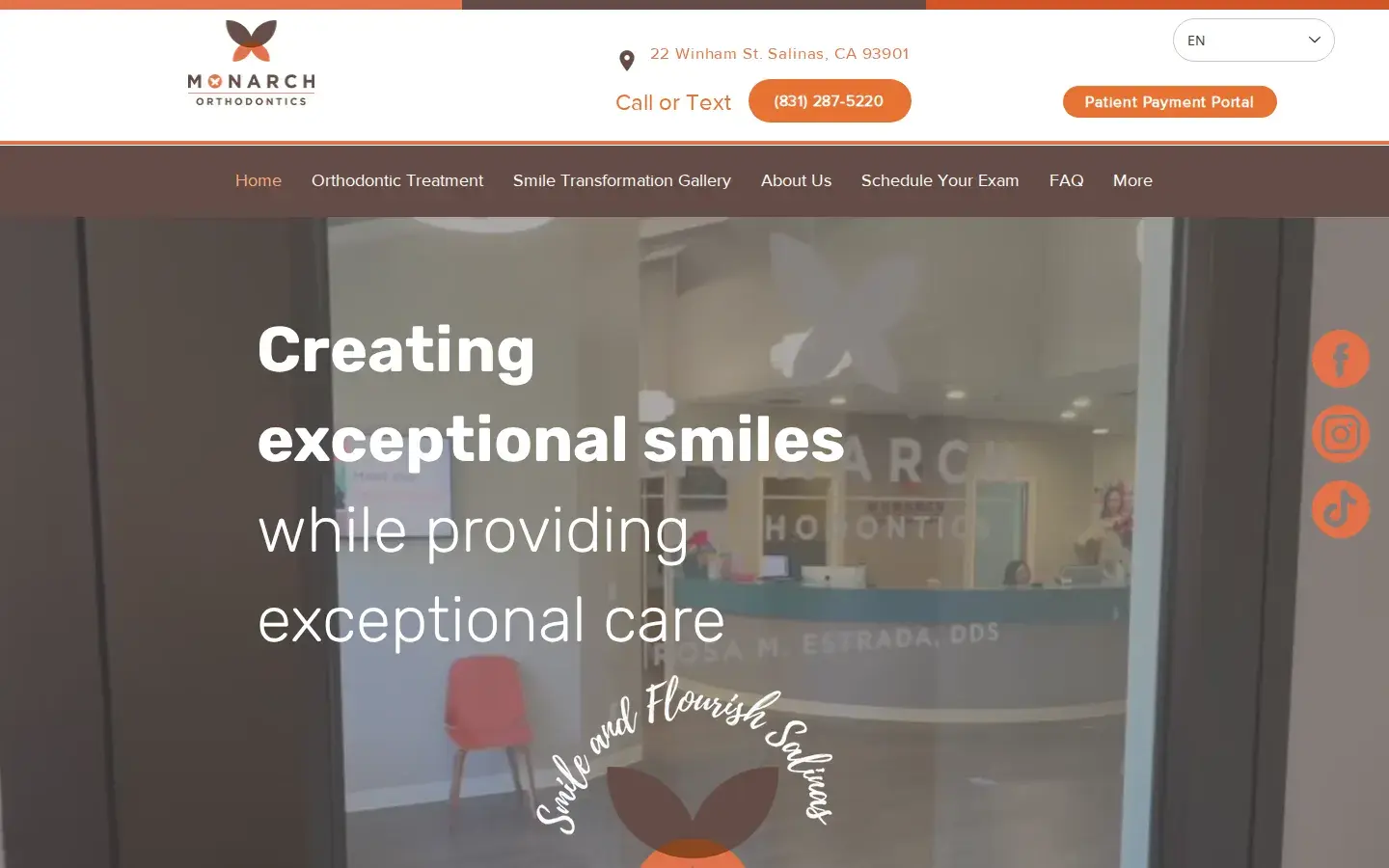 Homepage preview of Monarch Orthodontics