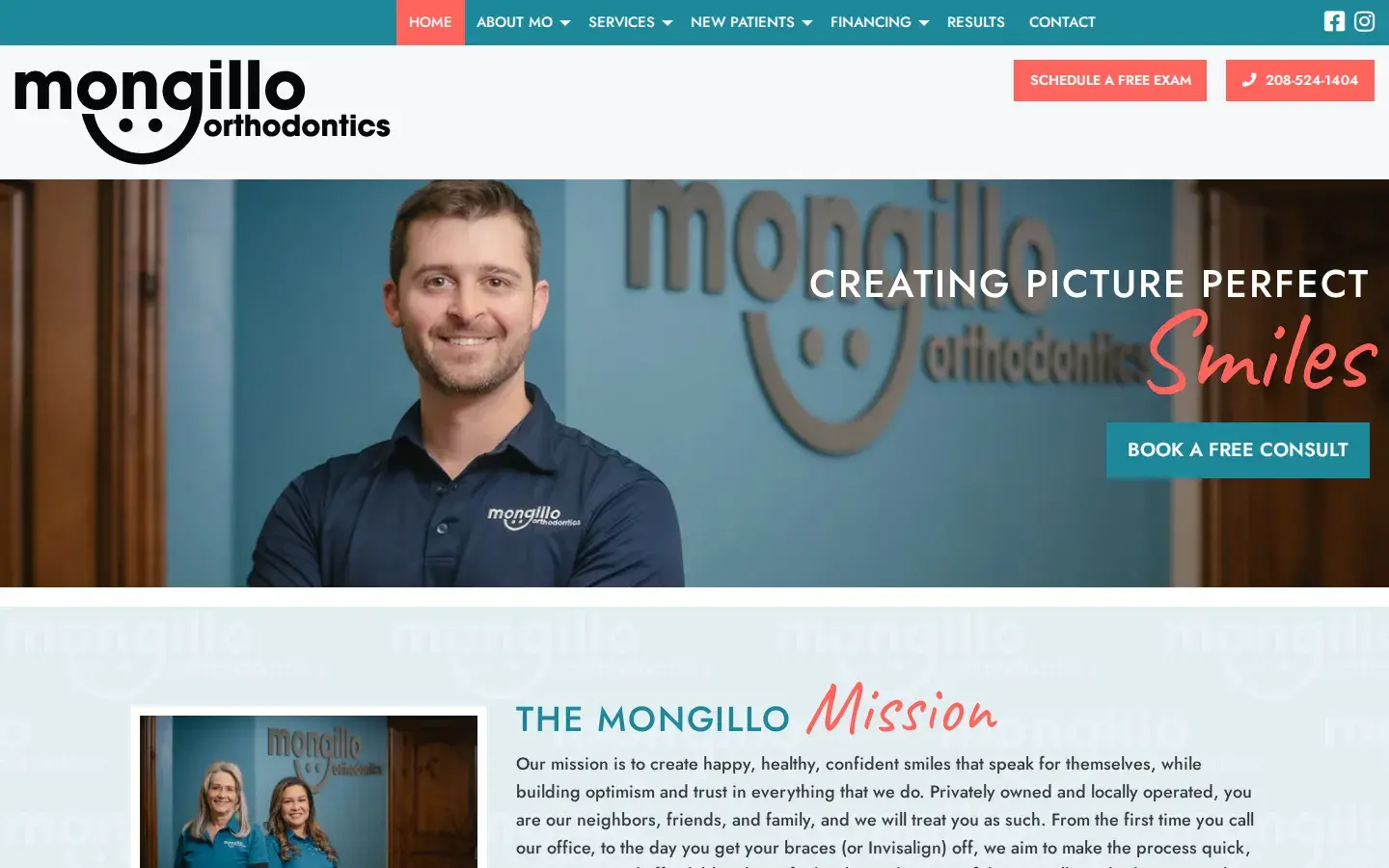 Homepage preview of Mongillo Orthodontics