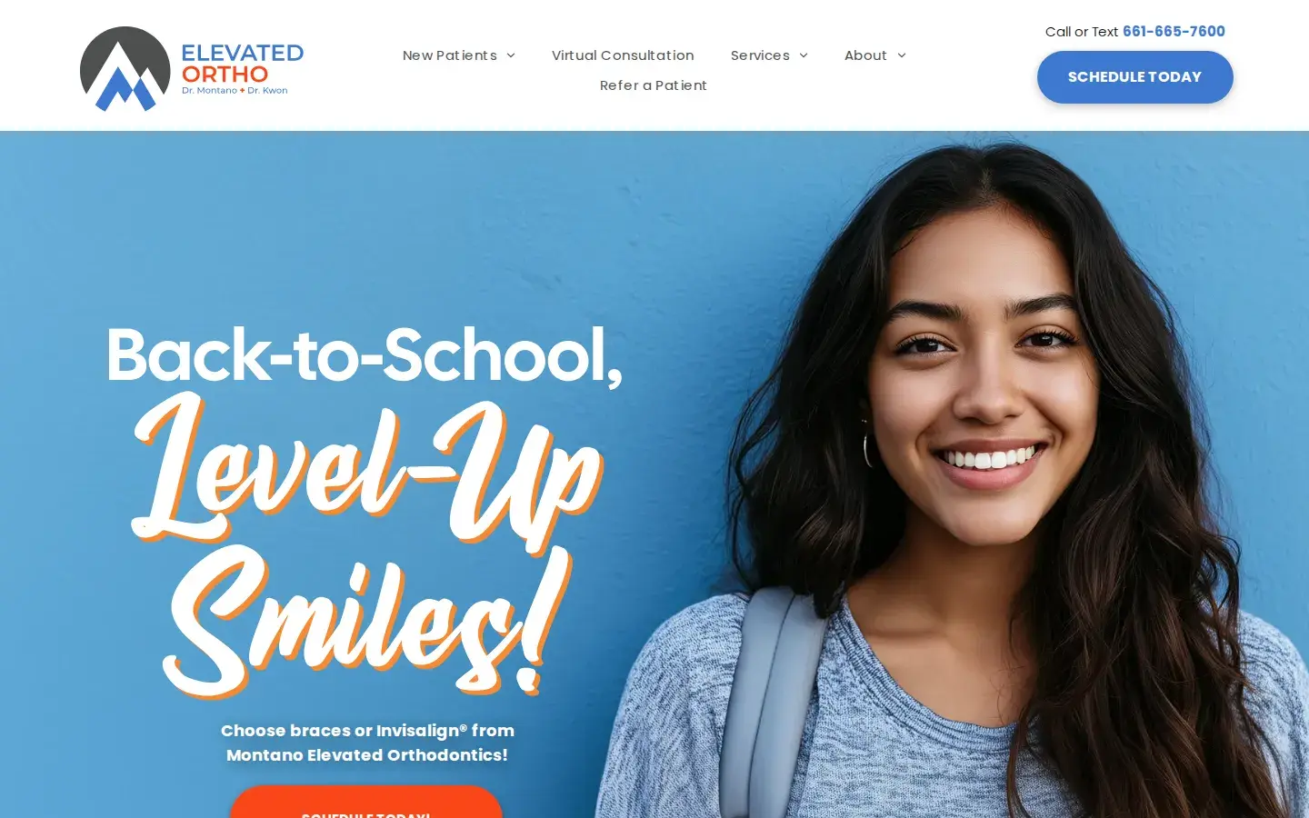 Homepage preview of Montano Elevated Orthodontics
