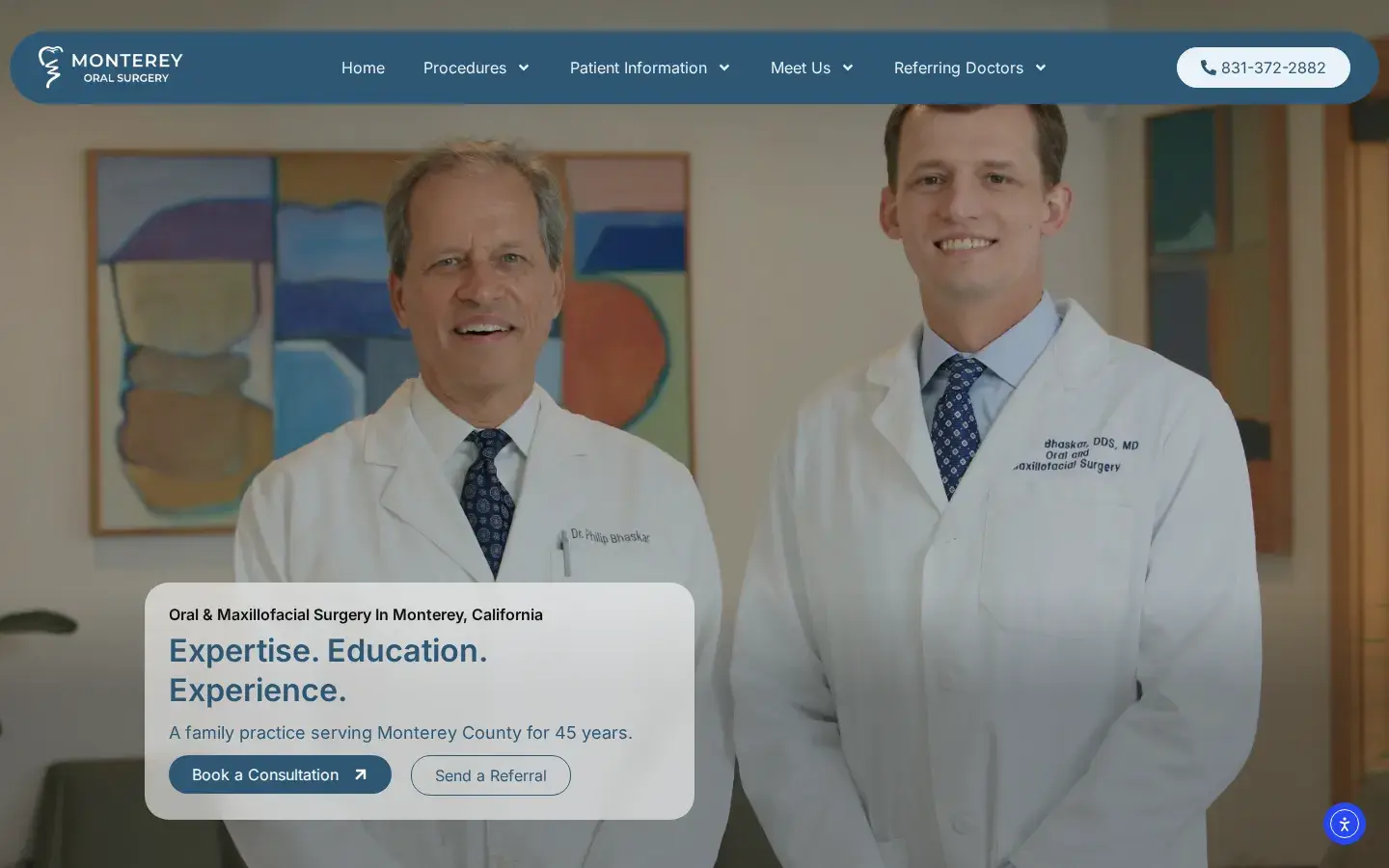 Homepage preview of Monterey Oral Surgery & Dental Implants: Philip B. Bhaskar, DMD