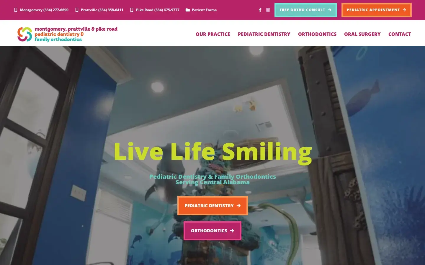 Homepage preview of Montgomery Pediatric Dentistry and Orthodontics