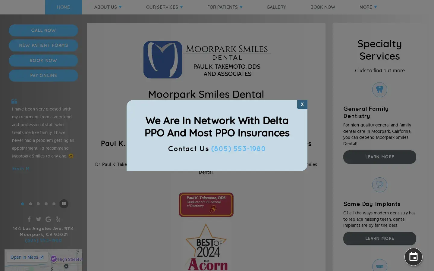 Homepage preview of Moorpark Smiles Dental