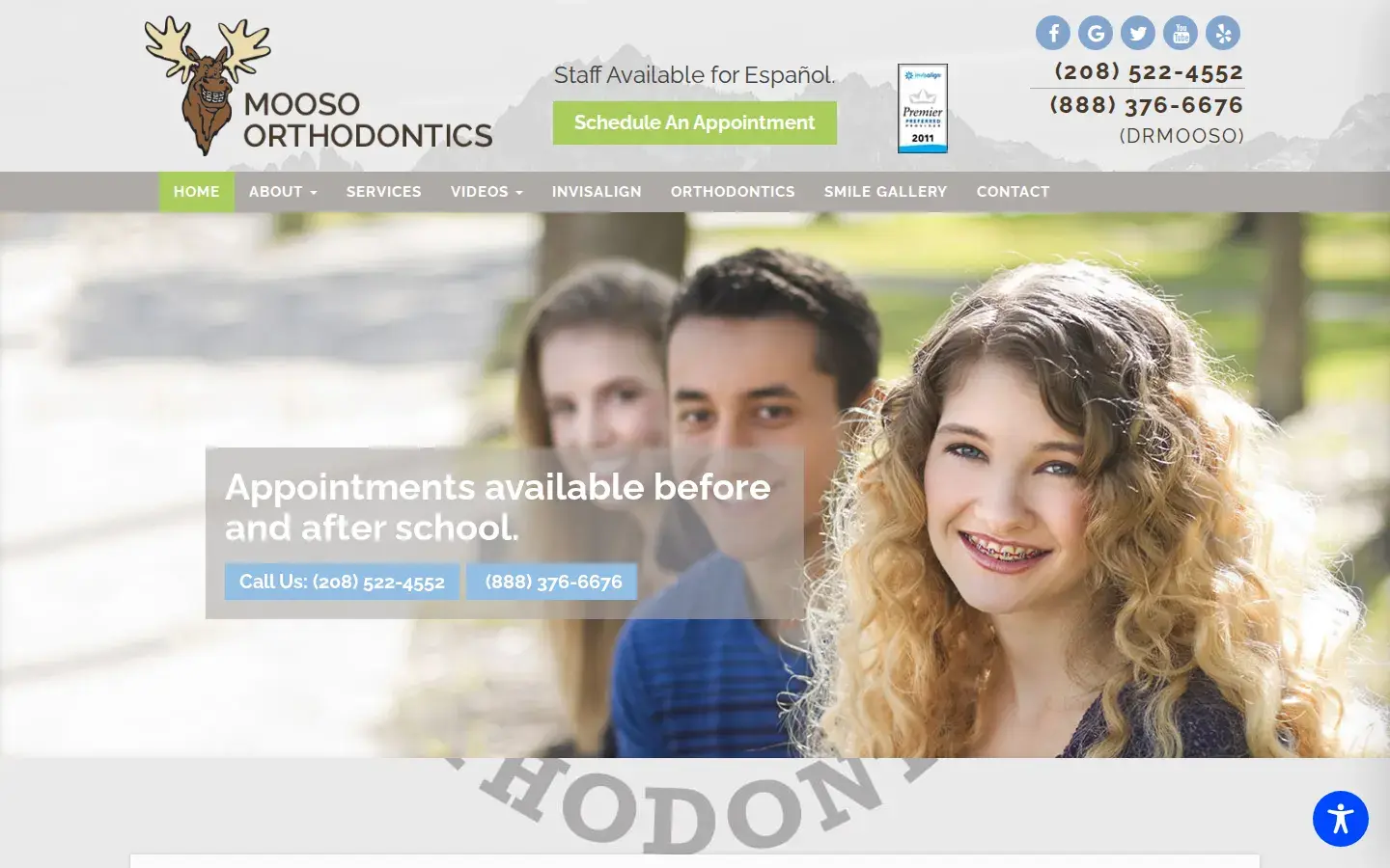 Homepage preview of Mooso Orthodontics