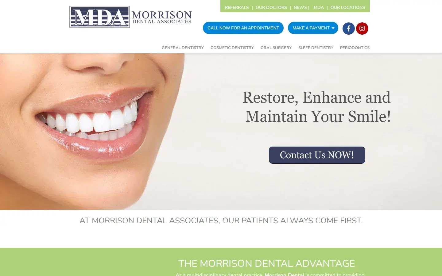 Homepage preview of Morrison Dental Associates PC