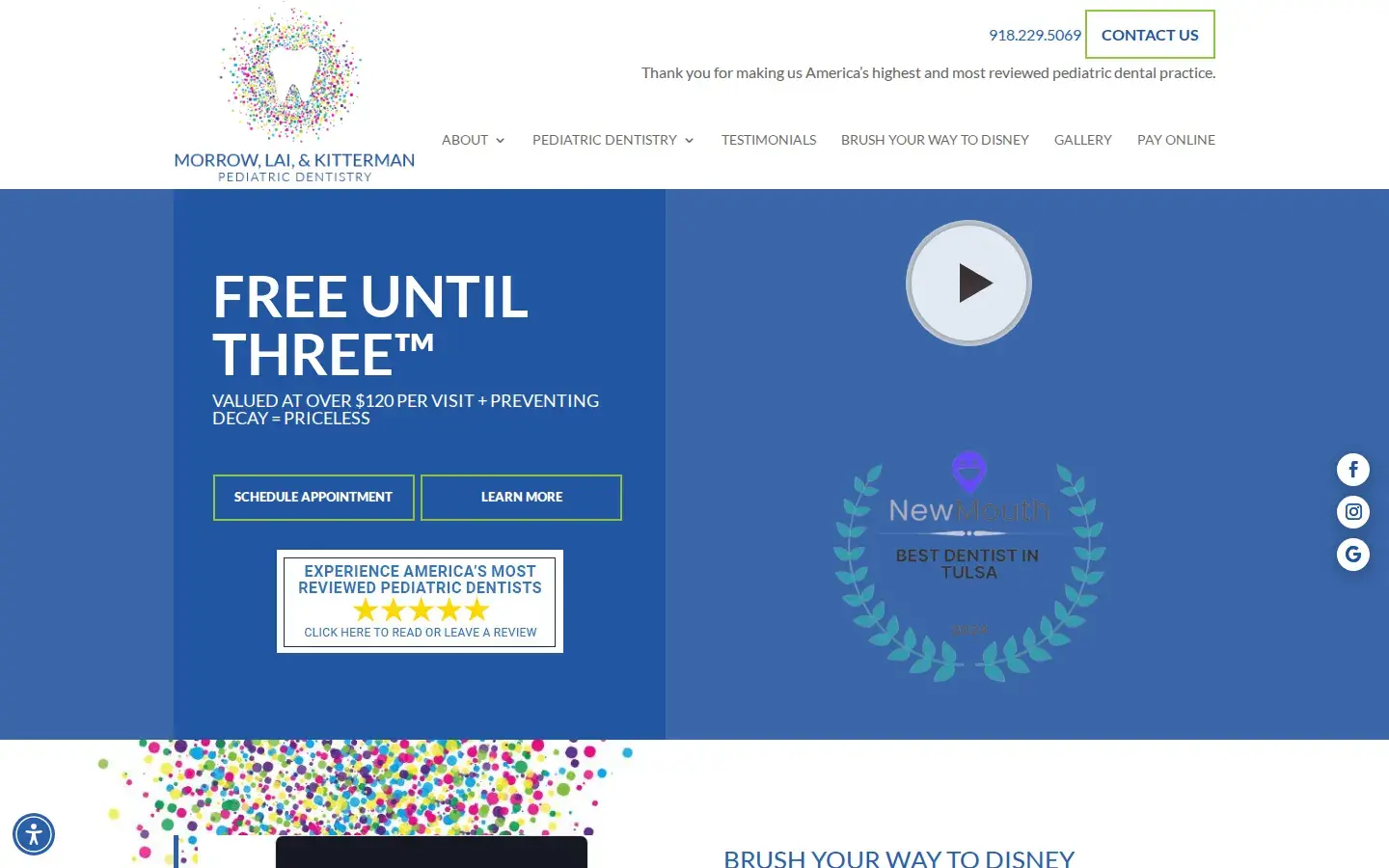 Homepage preview of Morrow, Lai and Kitterman Tulsa Children's Dentistry