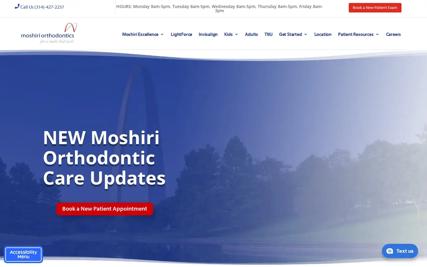 Homepage preview of Moshiri Orthodontics