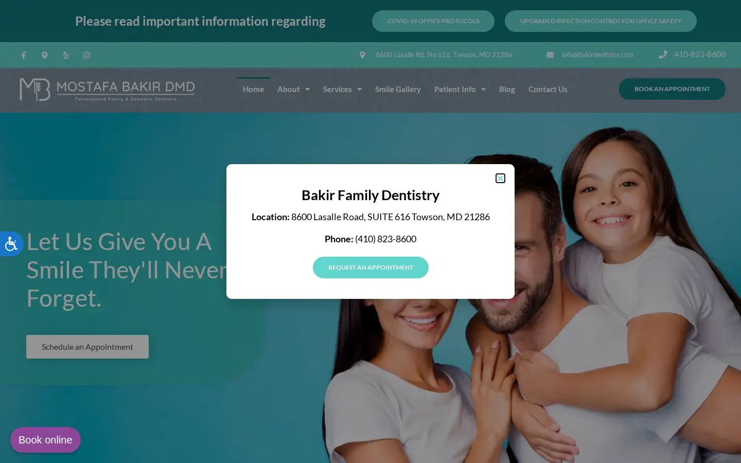 Homepage preview of Mostafa Bakir, DMD