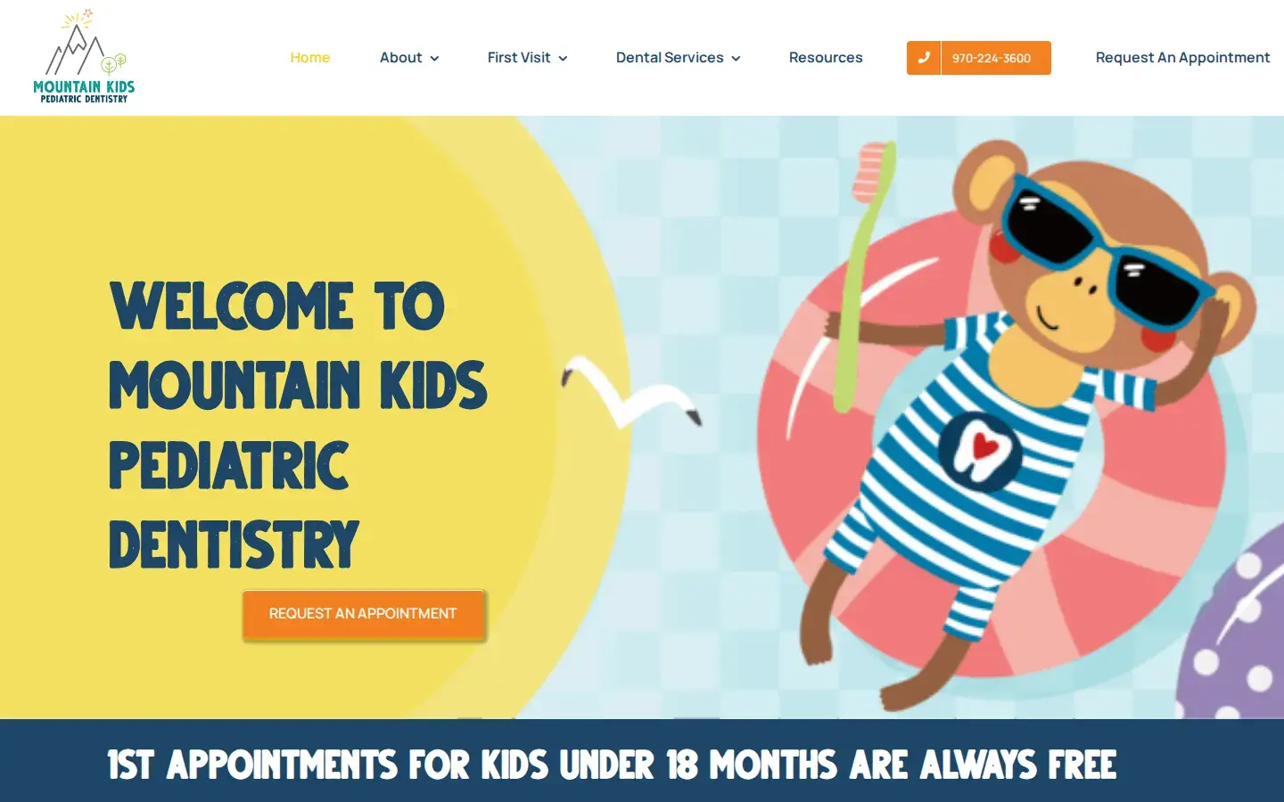 Homepage preview of Mountain Kids Pediatric Dent.