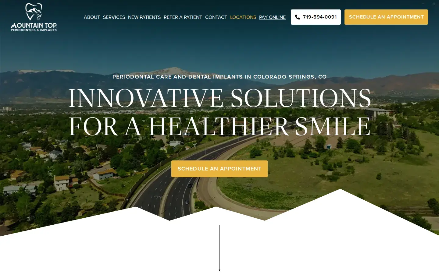 Homepage preview of Mountain Top Periodontics & Implants – Colorado Springs