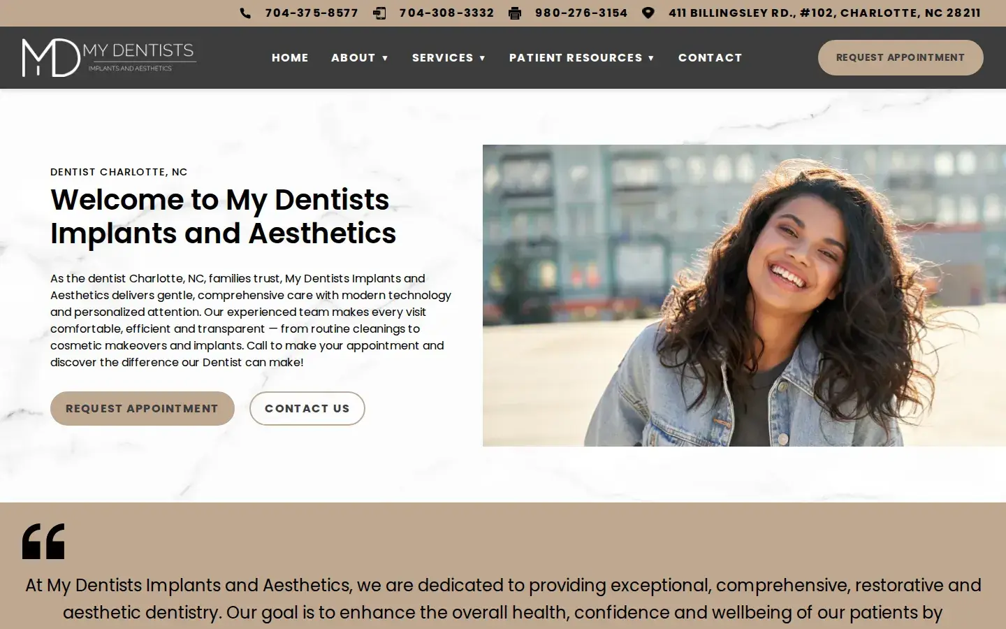 Homepage preview of My Dentists